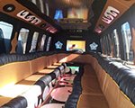 The lavish interior of the White Diamond party bus service