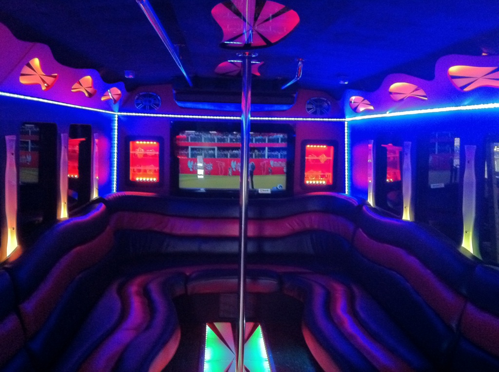 Richardson party bus rental interior
