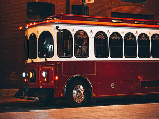 trolley bus from outside